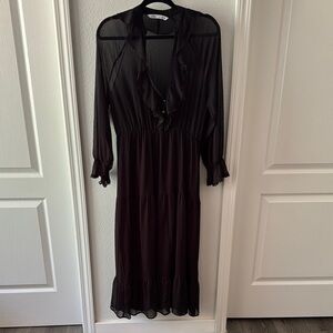 Elegant Black Ruffle Dress